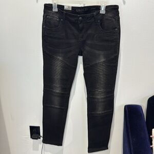 Grace in‎ LA Black Skinny Jeans Women's Size 31 NWT Accented Knees